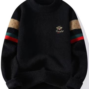 Muški udobni pleteni džemper s flis podstavom