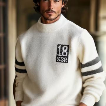 Muški uski džemper dugih rukava - Debeli topli pulover