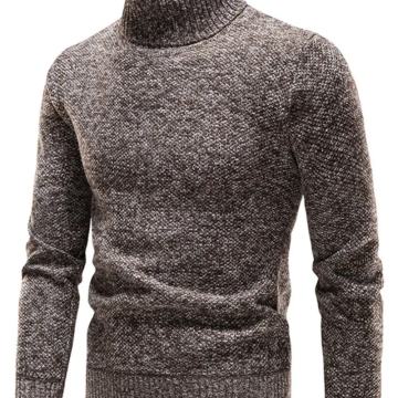 Muški uski kroj dolčevita - Mekani pleteni pulover