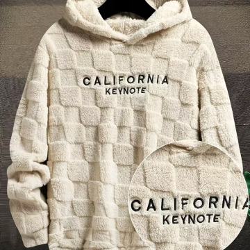 Muški žakard pulover s kapuljačom dugih rukava