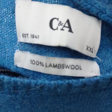 PULOVER-vel.XXL-vuna 100%-Tirkizna-Novo