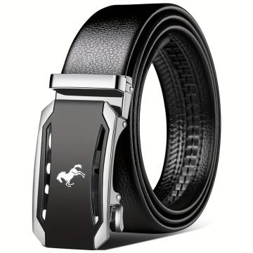 Muški remen s automatskom kopčom i uzorkom konja, elegantan poslovno