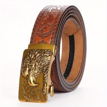 Muški remen od drugog sloja kravlje kože s čegrtaljkom