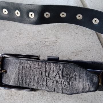 2+1 gratis! "Roberto Cavalli" crni remen od prave kože, 108 cm