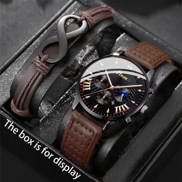 2 komada luksuznog muškog retro sata i narukvice od umjetne kože