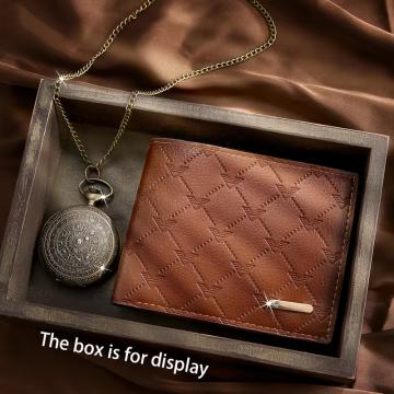 2 komada muškog vintage modnog retro džepnog sata + modni novčanik