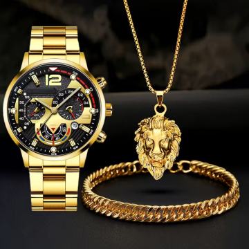 3 muška sportska kvarcna ručna sata s ogrlicom i narukvicom