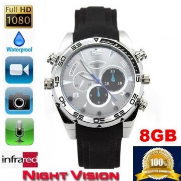 8GB HD1080 kamera u satu, vodonepropusna, noćno snimanje