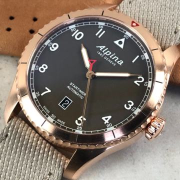 Alpina Startimer Pilot Automatic AL-525BR4S24, pozlaćen