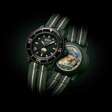 Blancpain X Swatch Bioceramic Scuba Fifty Fathoms Green Abyss