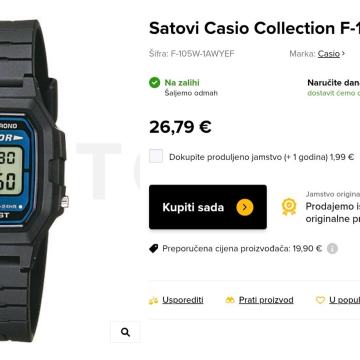 Casio Collection F-105W-1AWYEF