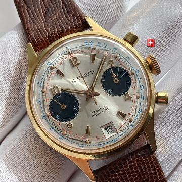 CHRONOGRAPH LEBEM SWISS MADE -PANDA CIFER- vintage mehanički sat