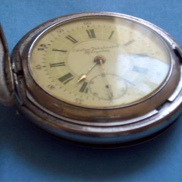 DŽEPNI SAT "STEVAN JAKOVLJEVIĆ"  KRAGUJEVAC ARGENTAN KRAJ 19. STOLJEĆA