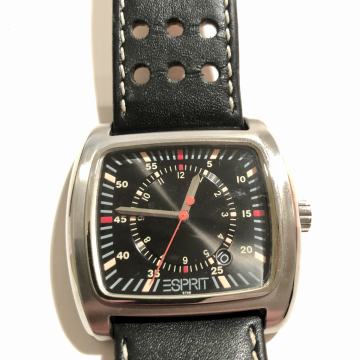 Esprit muški sat u odličnom stanju, crna kožna narukvica
