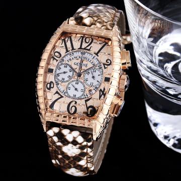 Franck Muller Cintrée Curvex Gold Croco muški sat s kvarcnim mehanizmo