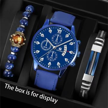 Komplet od 3 - Moderni sat od umjetne kože+dvije narukvice