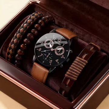 MSCXDK Muški luksuzni kvarcni sat i set narukvice