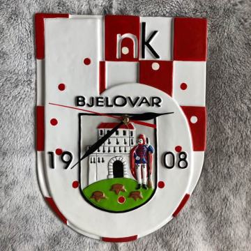 NK BJELOVAR zidni sat od keramike | RUČNI RAD