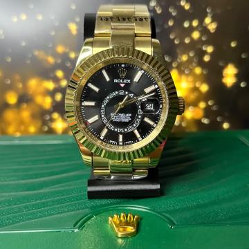 Rolex Sky Dweller Yellow Gold Black  Automatic Swiss