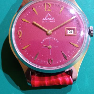 Sat AVALA 17 jewels date – 36,5 mm navijač, čelik, swiss