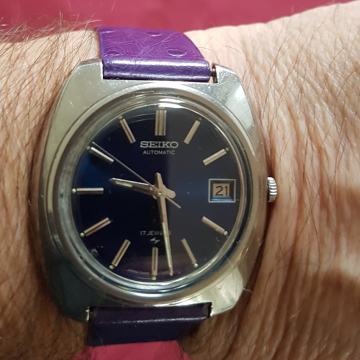 SAT "SEIKO" AUTOMATIC 7005-7072 BLUE DIAL-JAPAN-TOP STANJE