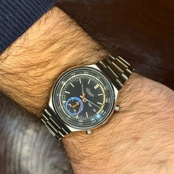 Seiko automatski 6139 chronograph s crnim brojcanikom