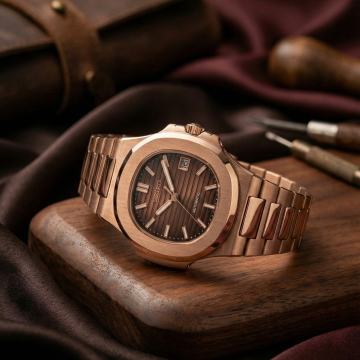 Seiko mod Elegantni 40 mm Rose Gold sat – Nautilus dizajn