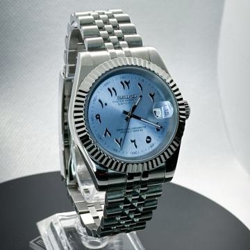 Seiko MOD Ice Blue Datejust Arab Dial - Automatik - **NOVO** *