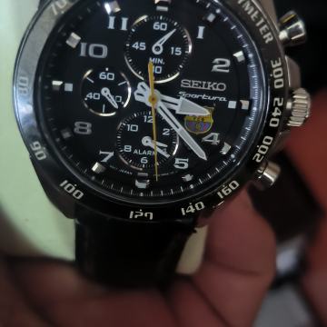 Seiko Sportura FC Barcelona 7T62 crni chronograph