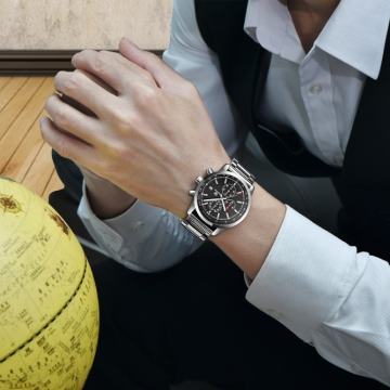 SILVER Black Benyar muški sat