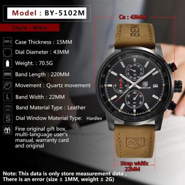 Muški sat 43mm sa korongrafima