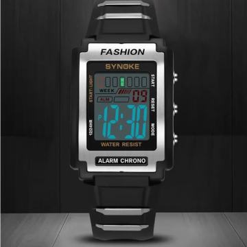 SYNOKE ručni muški pravokutni sat sa noćnim svjetlom