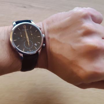 Tissot+ Black Stainless Steel Tradition T063617A Chronograph**