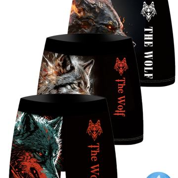 Paket od 3 muške bokserice s uzorkom vuka