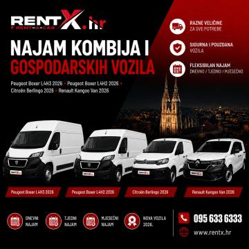 ►Rent-a-Car -Najam Kombi i dostavnih vozila |2026g| Već od 40€/dan◄