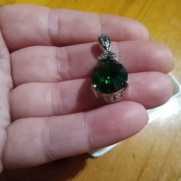 chrome diopside-imperial kamen i srebro 925, privjesak