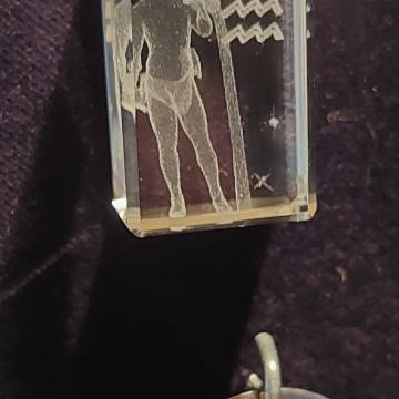 Horoskopski znak 3D graviran u kristalu, privjesak za ključeve" Novo!