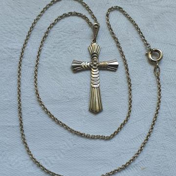 KRIŽ SREBRO OGRLICA ART DECO -1930. Komplet