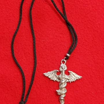 Ogrlica-PRIVJESAK - Mač - Zmija - Krila. Metal. 6,5 cm. Mob