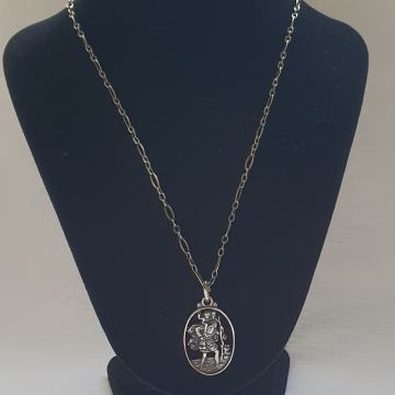 PRIVJESAK SVETI KRISTOFER I LANAC 835 SREBRO ART DEKO 1930.