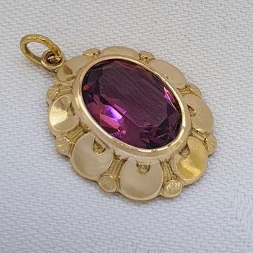 Privjesak Ametist rolano zlato 1950./60. Rolled gold 14kt Americ