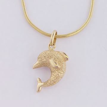ZLATNI PRIVJESAK DVOSTRANI DELFIN 14K (585) 0,83g NOVO • GOLD SHOP •