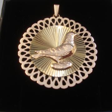 Privjesak Duh Sveti sa simbolom goluba 18kt zlato 750