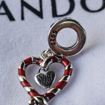Privjesak pandora srebro Christmas duble candy sweet heart Božićno src