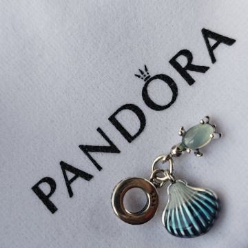 Privjesak pandora srebro morska kornjača i školjka