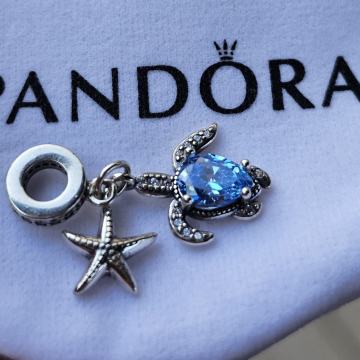 Privjesak Pandora srebro morska kornjača i zvijezda