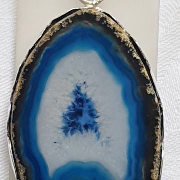 Privjesak Plavi Ahat Blue natural Ahat pendant 5 cm x 3,5 cm