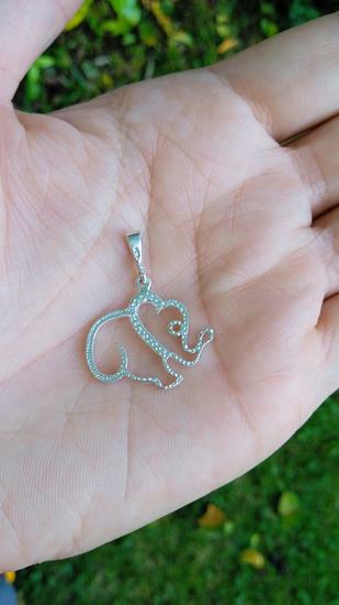 Novi privjesak slon, srebro, 925