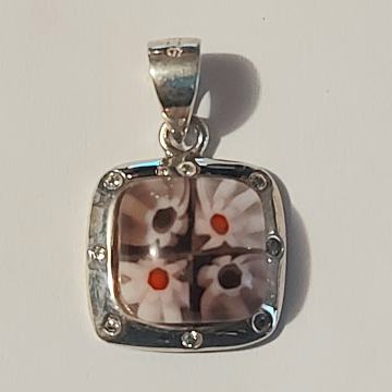 PRIVJESAK SREBRO PRAVO 925 ŽIG,MURANO STAKLO U SREBRU