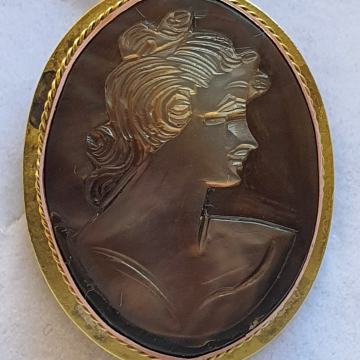 PRIVJSAK I BROŠ BLACK CAMEO -CRNI KAMEO ART DECO